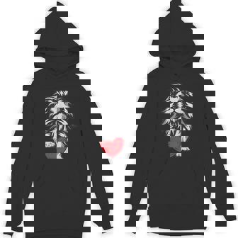 Kids Lion Heart Valentines Day Cute Animal Love Boys Unisex Hoodie - Monsterry