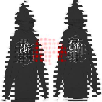 Kids Red Plaid Little Bear Matching Family Christmas Eve Buffalo Unisex Hoodie - Monsterry