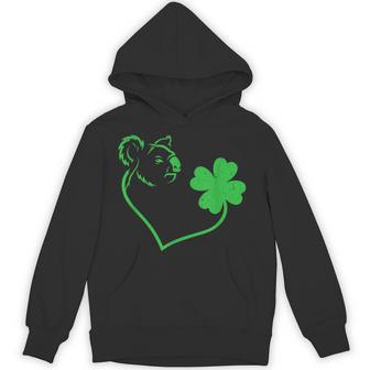 Koala Shamrock Heart Clover Leaf St Patrick's Day Unisex Hoodie - Monsterry