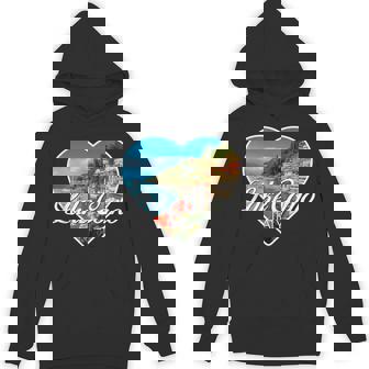 Lake Como Landscape Inside A Heart Silhouette Italy Travel Hoodie | Mazezy