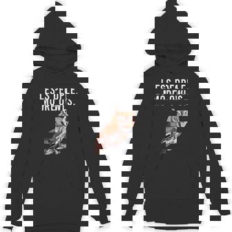 Less People More Owls Eastern Screech-Owl Introvert Unisex Hoodie - Monsterry