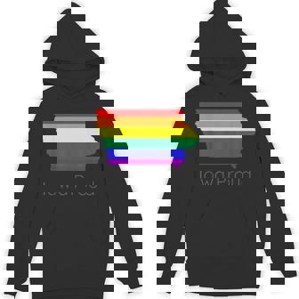 LGBTQ Iowa Gay Pride Proud Rainbow Flag Love Is Love Unisex Hoodie - Monsterry