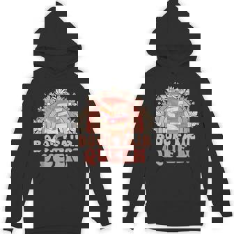 Library Book Fair Queen Vibe Groovy Retro School Reading Unisex Hoodie - Monsterry