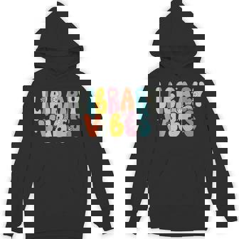 Library Vibes Retro Groovy School Library Crew Unisex Hoodie - Monsterry
