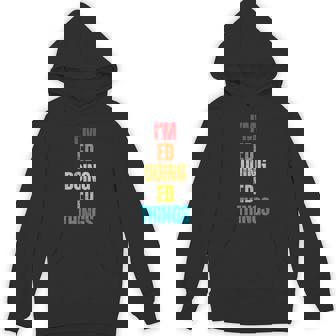I Love Ed Personalized Retro Pattern First Name Unisex Hoodie - Monsterry
