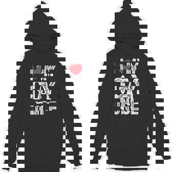 I Love My Gay Uncle Vintage I Heart My Gay Uncle Unisex Hoodie - Monsterry