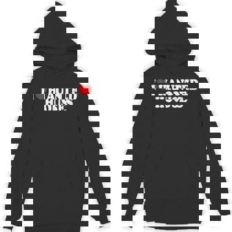 I Love Heart Haunted Houses Minimalist Halloween Scary Movie Unisex Hoodie - Monsterry