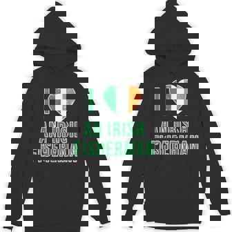 I LOVE AN IRISH FISHERMAN WITH IRELAND FLAG Distressed Unisex Hoodie - Monsterry