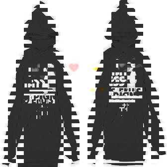 I Love Jesus And Penguins Christian Flightless Bird Bible Unisex Hoodie - Monsterry