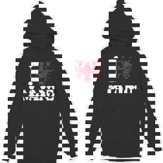 I Love Maine I Lobster Maine Heart Shape Lobster Hoodie - Monsterry