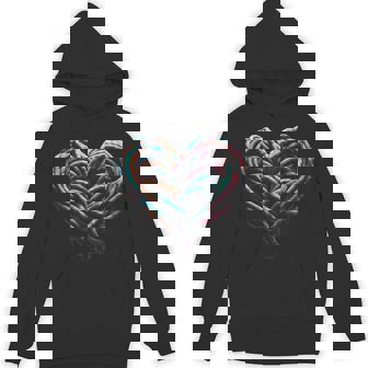 Love Mountain Climbing Rock Climber Heart Climbing Ropes Unisex Hoodie - Monsterry