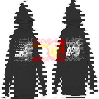 I Love Popcorn And Horror Movies Halloween Horror Movie Fan Unisex Hoodie - Monsterry