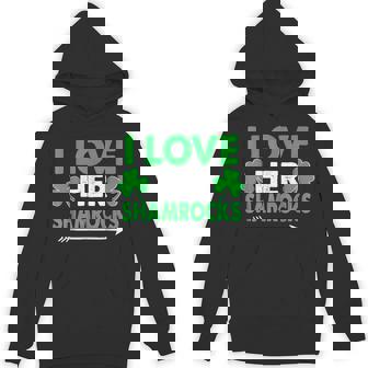 I Love Her Shamrocks St Patricks Day Couples Outfits Hoodie - Thegiftio