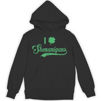 I Love Shenanigans Mixed Clover Shamrock StPatrick's Unisex Hoodie - Monsterry