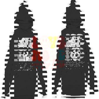 Love More Worry Less Smile Face Heart Happy Valentine's Day Unisex Hoodie - Monsterry