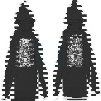 Mech Assault Futuristic Urban Warfare Mech Battle Art Tank Top Unisex Hoodie - Monsterry