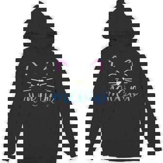 Meow Cute Cat Face Quote For Cat Fans Unisex Hoodie - Monsterry