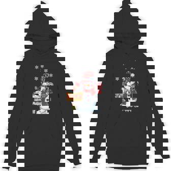Mom-Mom Snowman Christmas Candy Cane Red Plaid Santa Unisex Hoodie - Monsterry