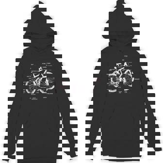 Mountain Bike Parts MTB Bike Anatomy Cross Cycling Tank Top Unisex Hoodie - Monsterry