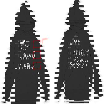Nice Naughty Cowboy Christmas List Santa Claus Rodeo Xmas Unisex Hoodie - Monsterry