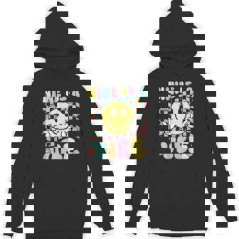 Nine Is A Vibe 9 Year Old 9th Groovy Birthday Party Unisex Hoodie - Monsterry