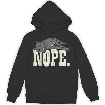 Nope Lazy Pitbull Pitties Pet Dog Lover Owner Unisex Hoodie - Monsterry