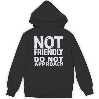 Not Friendly Do Not Approach Funny Sarcastic Unisex Hoodie - Monsterry