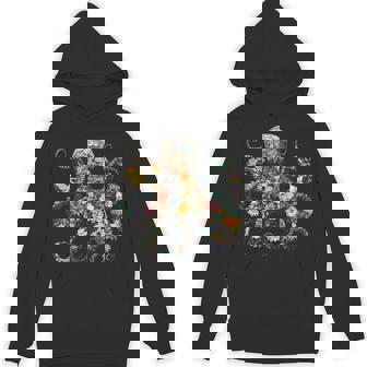 Octopus Floral Vintage Flowers Scuba Diving Garden And Ocean Unisex Hoodie - Monsterry