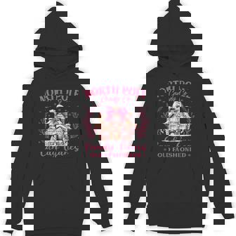 Old Fashioned North Pole Candy Cane Company Pink Christmas Unisex Hoodie - Monsterry