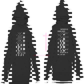 One Nation Under God Jesus Blessed American Flag 4th Of July Unisex Hoodie - Monsterry