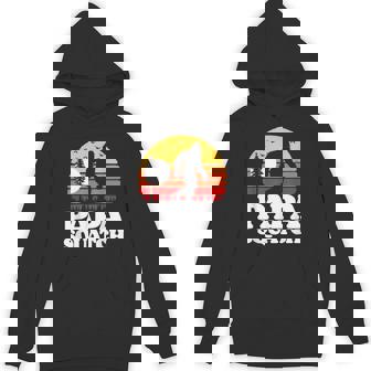 Papa Squatch Vintage 80s Sunset Retro Bigfoot Sasquatch Unisex Hoodie - Monsterry
