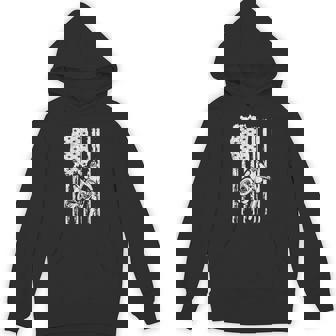 Patriotic Dirt Biking American Flag Rider Motocross Riding Unisex Hoodie - Monsterry