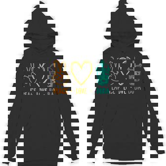 Peace Love Boba Graphic Tea Lover Tea Drinker Bubble Tea Unisex Hoodie - Monsterry