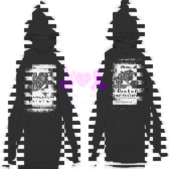Peace Love Cure Alzheimers Disease Awareness Purple Ribbon Tank Top Unisex Hoodie - Monsterry
