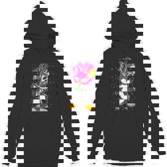 Penguin Mardi Gras Shirt Lover Mask Beads Cute Unisex Hoodie - Monsterry