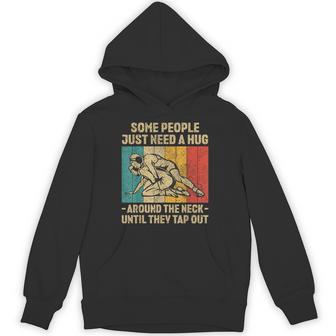 Some People Just Need A Hug Vintage Wrestling Wrestler Hoodie - Thegiftio UK