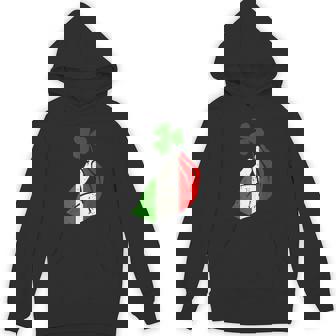 Pinched Italian Hand Clover- St Patrick's Day Shamrock Hoodie | Mazezy