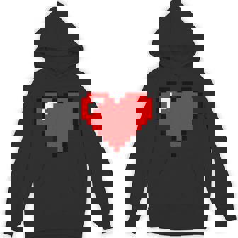Pixel Heart Pocket Valentine's Day Unisex Hoodie - Monsterry