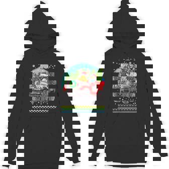 Pixel Ugly Christmas Santa 4 Wheel Drive Unisex Hoodie - Monsterry