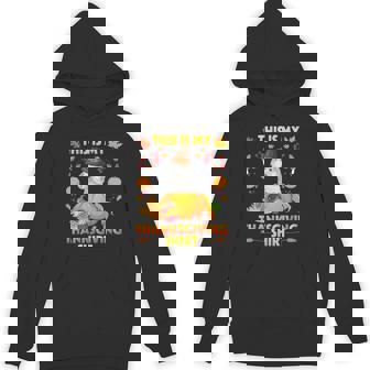 Poodle Dog With Pumpkin Pie Fruits This Is My Thanksgiving Unisex Hoodie - Monsterry