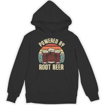 Powered By Root Beer Soda Drink Root Beer Retro Hoodie - Monsterry