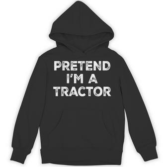 Pretend I'm A Tractor Lazy Halloween Costume Hoodie - Monsterry