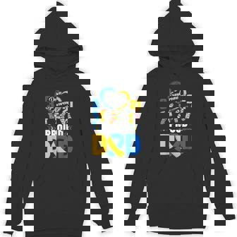 Proud Dad 321 Down Syndrome Awareness Yellow & Blue Ribbon Hoodie | Seseable UK