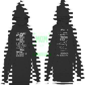 Proud Mom Liver Disease Warrior Awareness Ribbon Green Unisex Hoodie - Monsterry