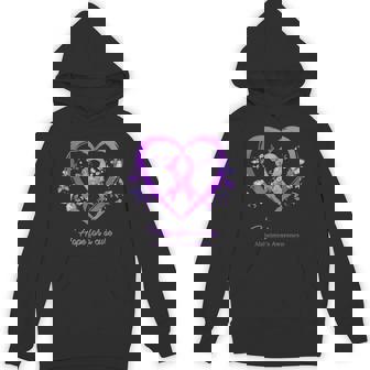 Purple Heart Butterfly Hope For A Cure Alzheimer's Awareness Unisex Hoodie - Monsterry