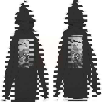 Raccoon Ufo Meme Racoon Selfie With Ufos Hoodie - Thegiftio