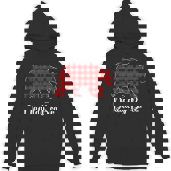 Red Plaid Bear Christmas Pajama Daddy Matching Family Dad Hoodie - Monsterry