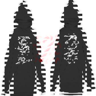 Red And White Candy Cane Santa Christmas Hoodie | Seseable UK
