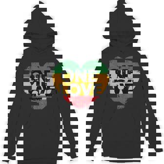 Reggae Heart One Love Rasta Reggae Music Rastafarian Jamaica Hoodie | Mazezy