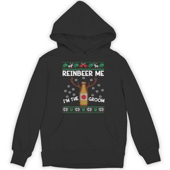 Reinbeer Me I'm The Groom Bachelor Party Ugly Christmas Unisex Hoodie - Monsterry